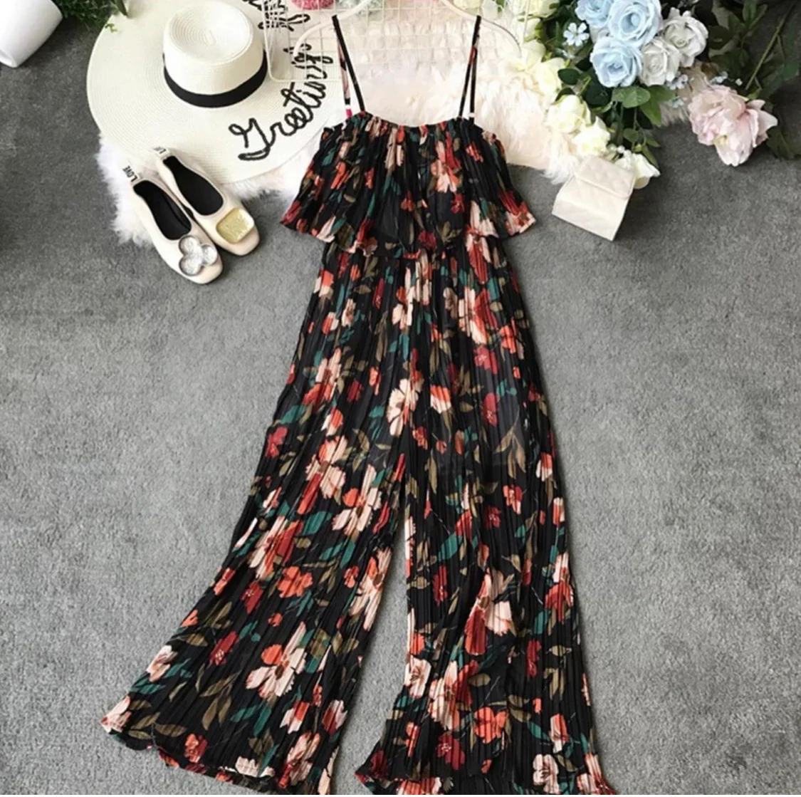 Floral strap jumpsuit - Image 3